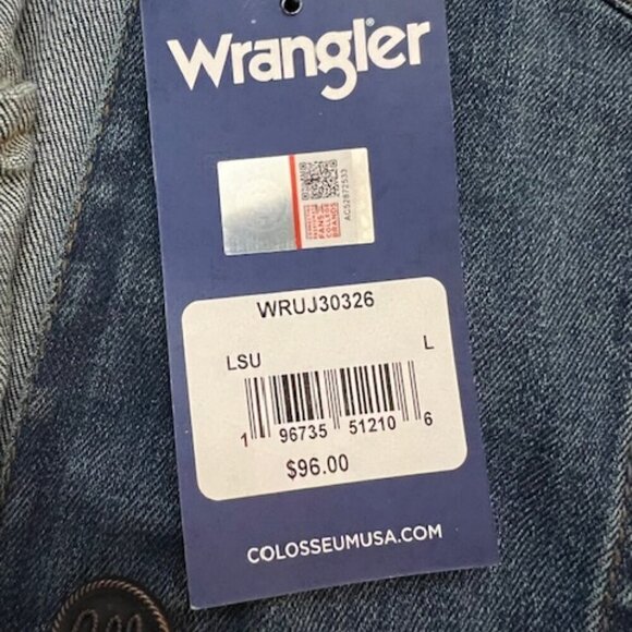 Wrangler Retro Denim Jean Jacket Louisiana State University LSU Tigers Size L - Picture 7 of 7